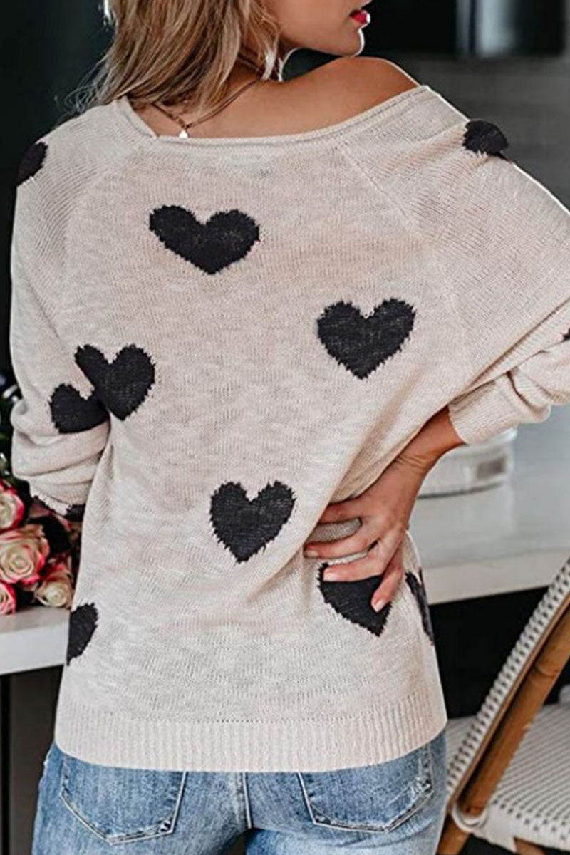 Suéter básico con cuello en V y cintura media con estampado informal (5 colores)