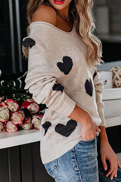 Suéter básico con cuello en V y cintura media con estampado informal (5 colores)