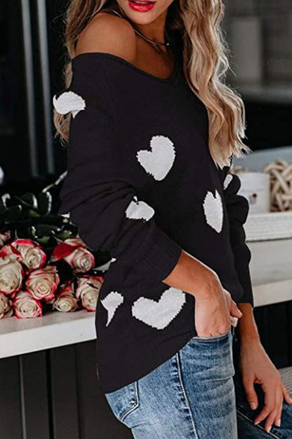 Suéter básico con cuello en V y cintura media con estampado informal (5 colores)