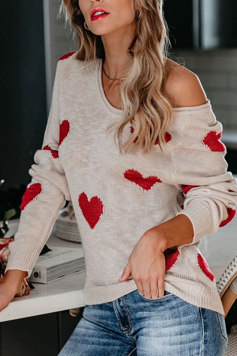Suéter básico con cuello en V y cintura media con estampado informal (5 colores)