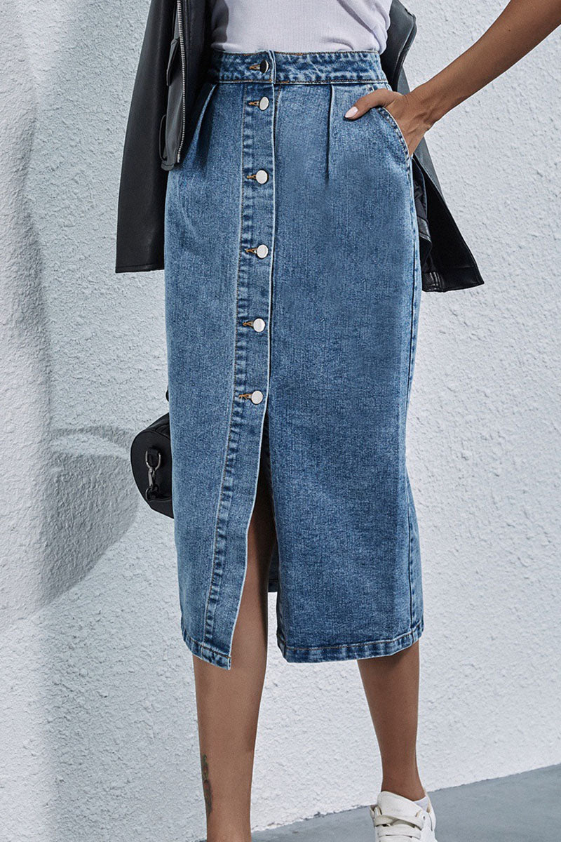Fashion British Style Solid Patchwork Mid Waist Type A Bottoms