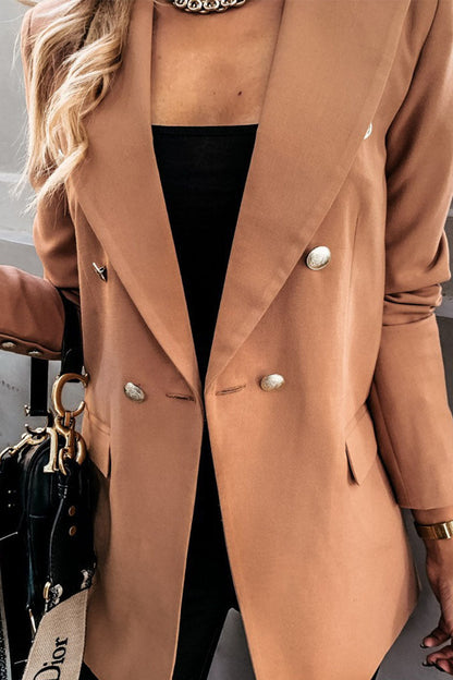 Prenda exterior lisa con cuello vuelto para uso diario (4 colores)