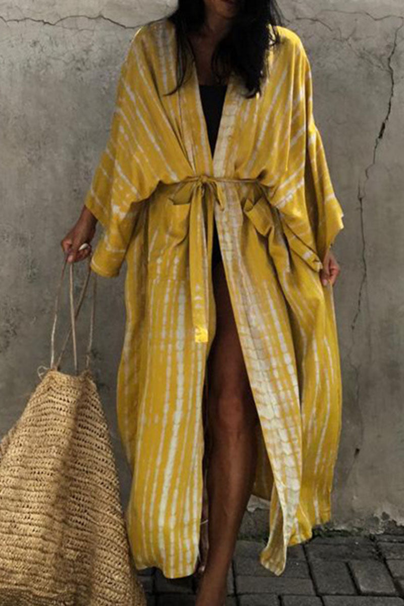 Traje de baño playero con estampado de frenillo para vacaciones (4 colores)