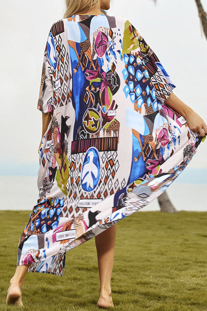 Traje de baño de dos piezas con estampado de vacaciones de moda