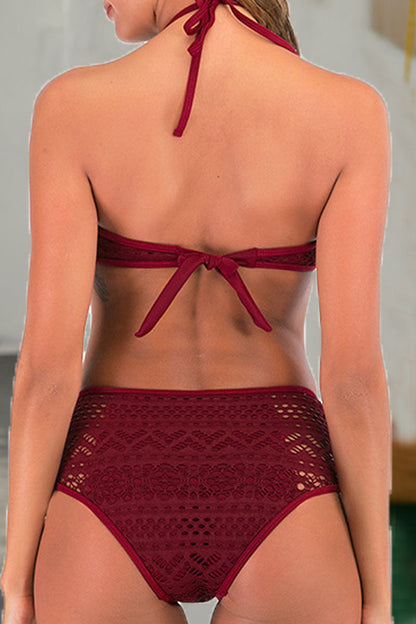 Trajes de baño de moda sexys con parches sólidos y frenillo
