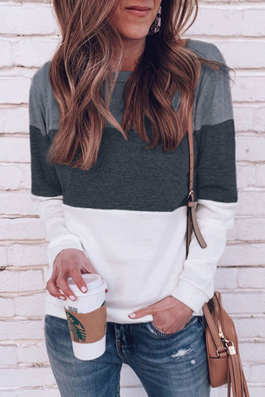 Blusas de cintura media con cuello redondo y parches lisos para uso diario (5 colores)