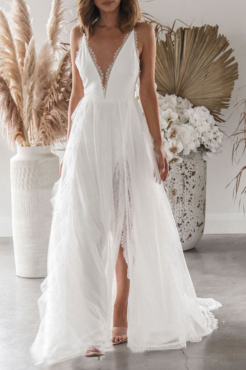 Vestidos irregulares con cuello en V y parches sólidos sexys de moda