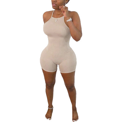 Mono de verano para mujer, color liso, sexy, ajustado, talla grande