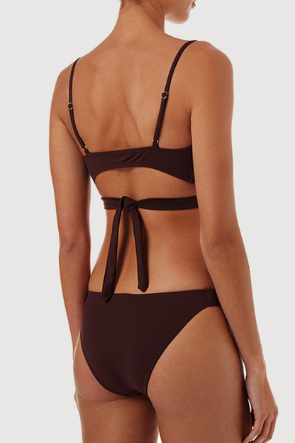 Trajes de baño sexys de frenillo ahuecado sólido