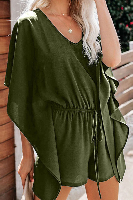 Monos holgados informales de moda con cuello en V y frenillo liso (5 colores)
