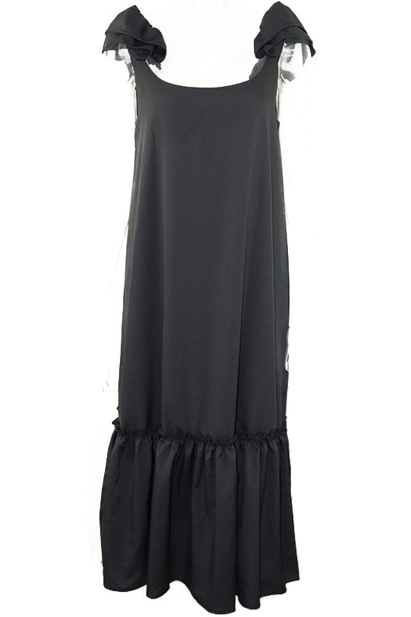 Vestidos de moda de calle, lisos, con cuello redondo y sin mangas