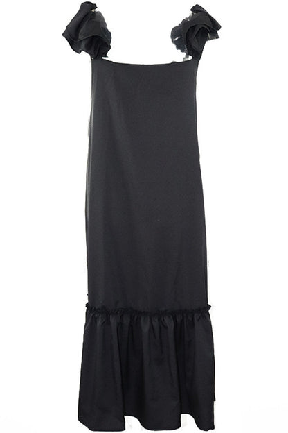 Vestidos de moda de calle, lisos, con cuello redondo y sin mangas