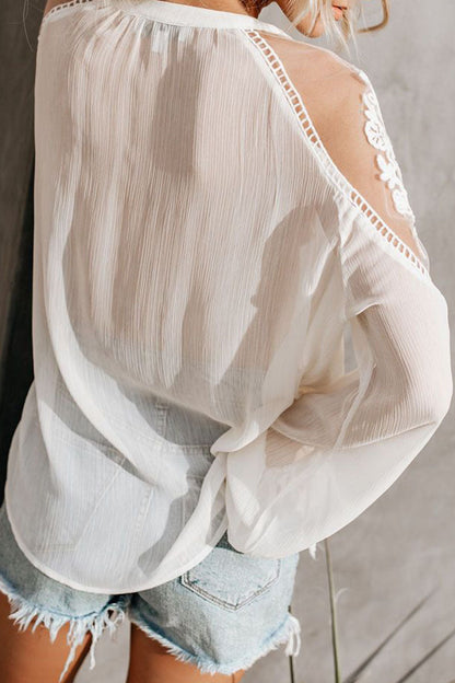 Tops de cuello en V con patchwork liso de moda urbana