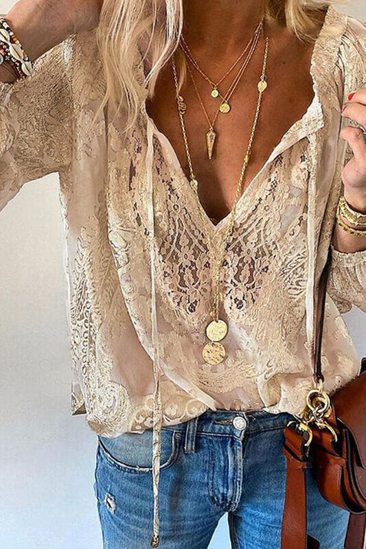 Blusa elegante de cuello en V con parches sólidos a la moda (4 colores)