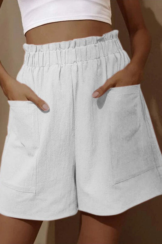 Pantalones casuales de moda con bolsillos sólidos, sueltos, de cintura alta y pierna ancha (5 colores)