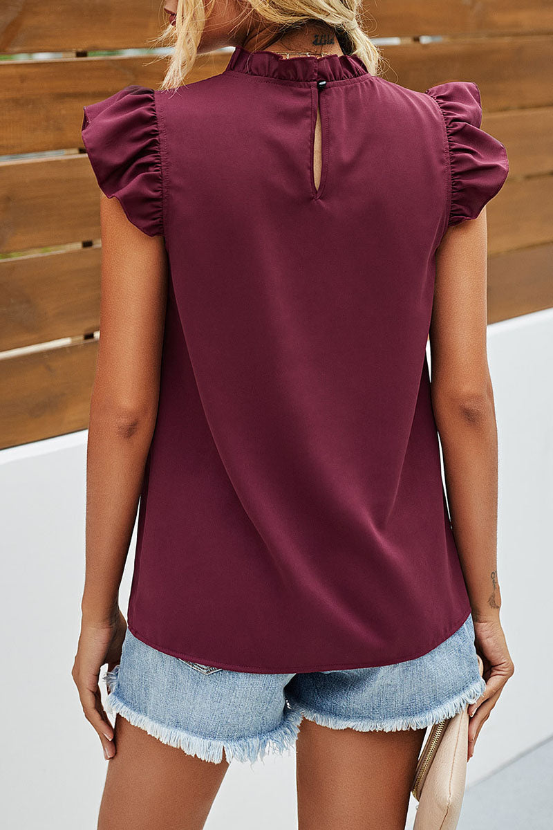 Tops de cuello redondo con parches sólidos de moda urbana