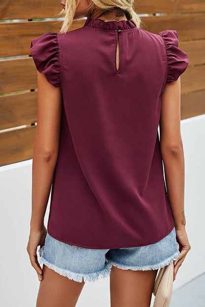 Tops de cuello redondo con parches sólidos de moda urbana