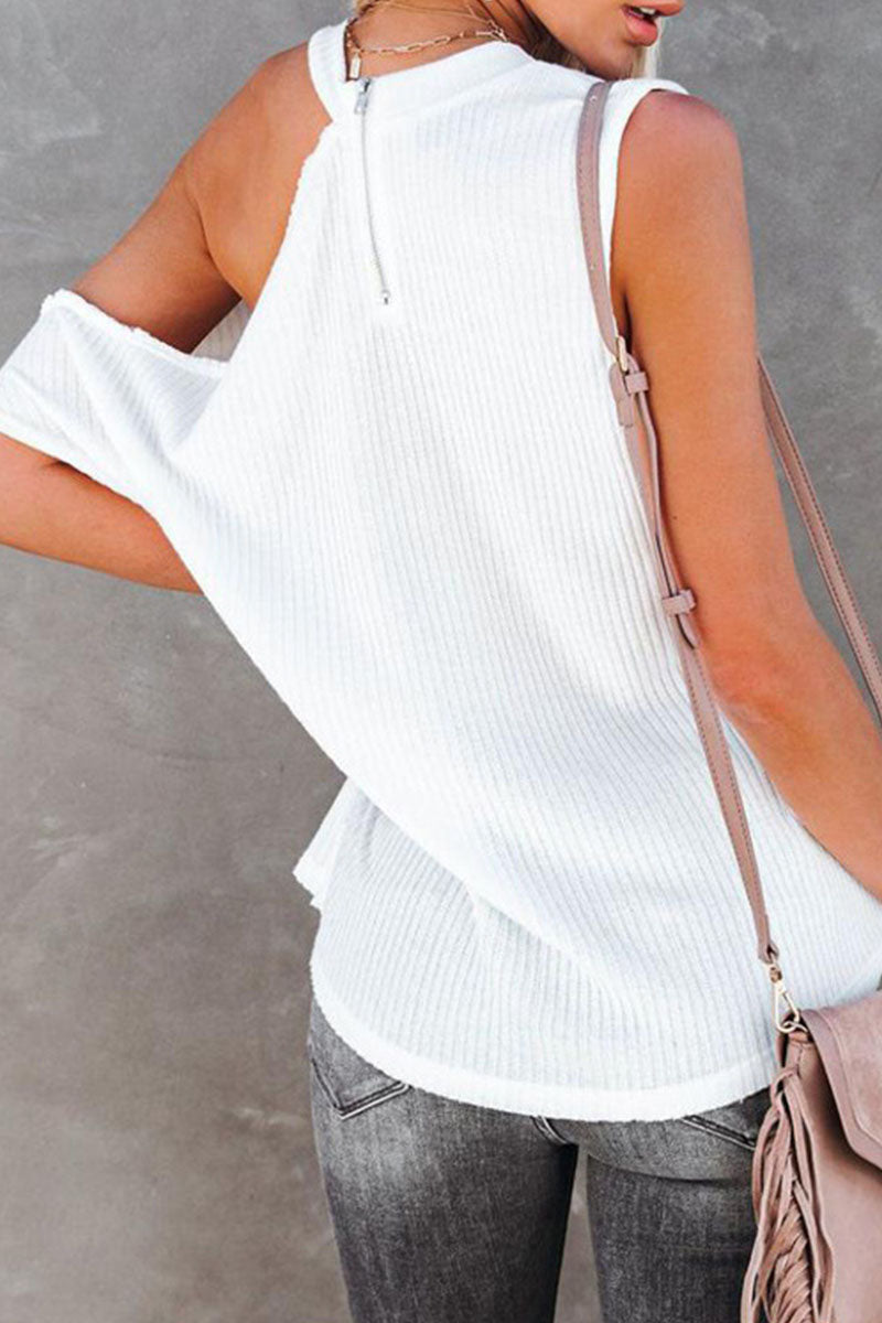 Camisetas casuales de moda con cuello redondo y parches lisos