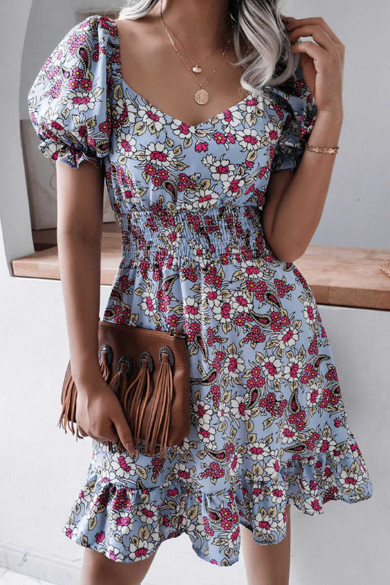 Vestidos casuales con cuello cuadrado y estampado en forma de A (3 colores)