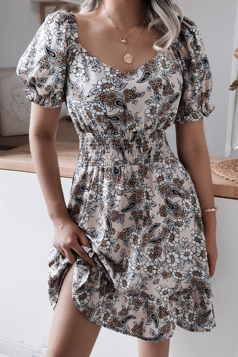 Vestidos casuales con cuello cuadrado y estampado en forma de A (3 colores)