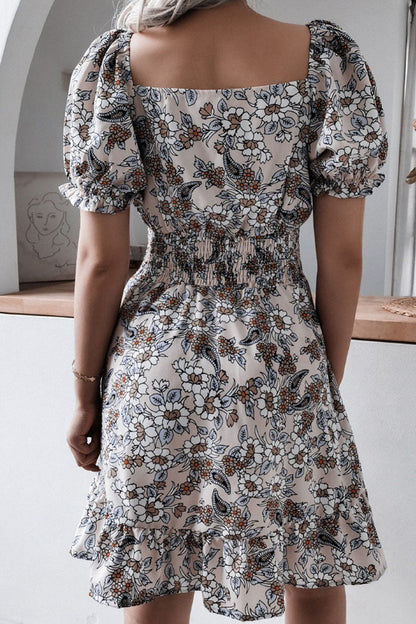 Vestidos casuales con cuello cuadrado y estampado en forma de A (3 colores)