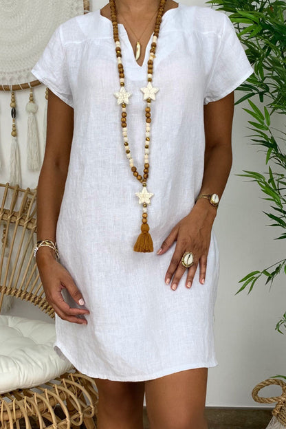 Vestidos casuales de moda con cuello en V y falda farol (8 colores)