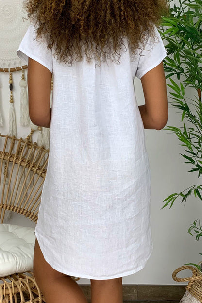 Vestidos casuales de moda con cuello en V y falda farol (8 colores)