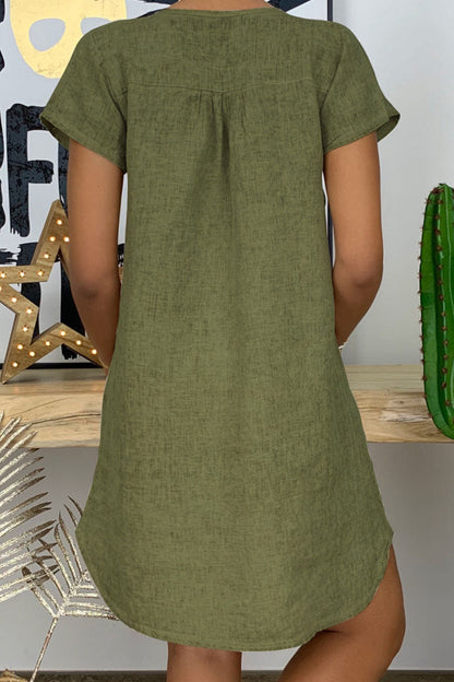 Vestidos casuales de moda con cuello en V y falda farol (8 colores)