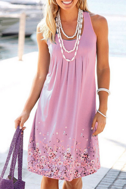 Vestidos casuales con estampado y cuello en U (7 colores)