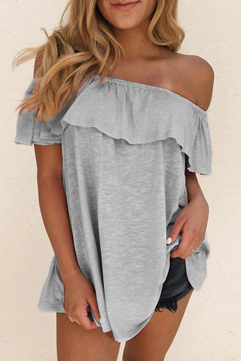 Camisetas de moda con hombros descubiertos (4 colores)