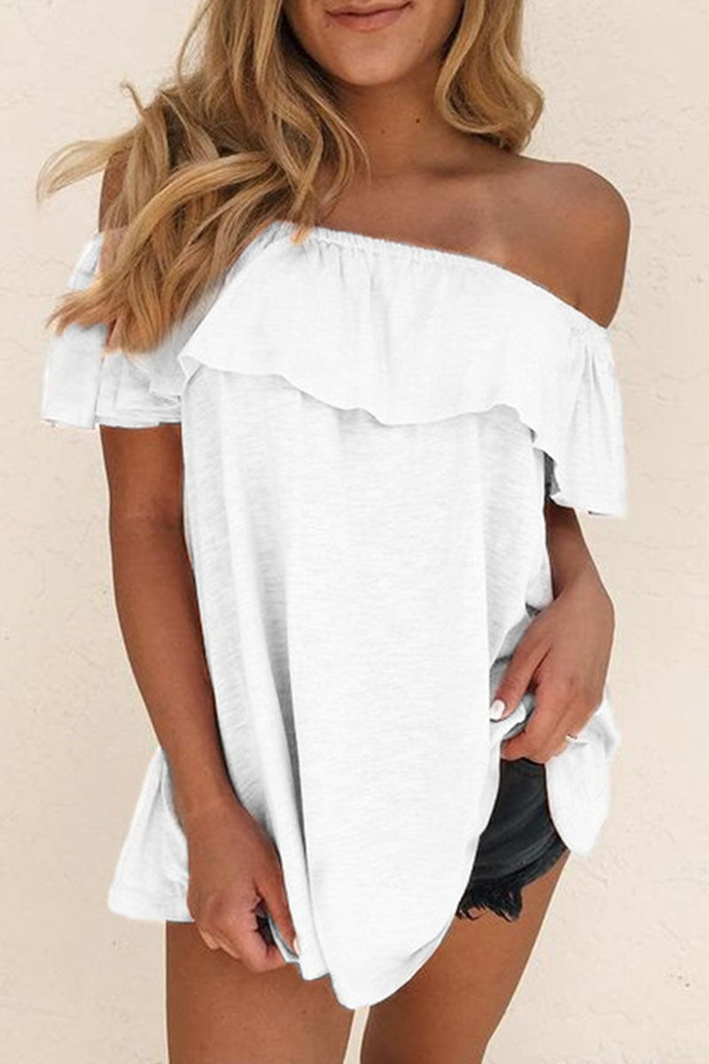 Camisetas de moda con hombros descubiertos (4 colores)