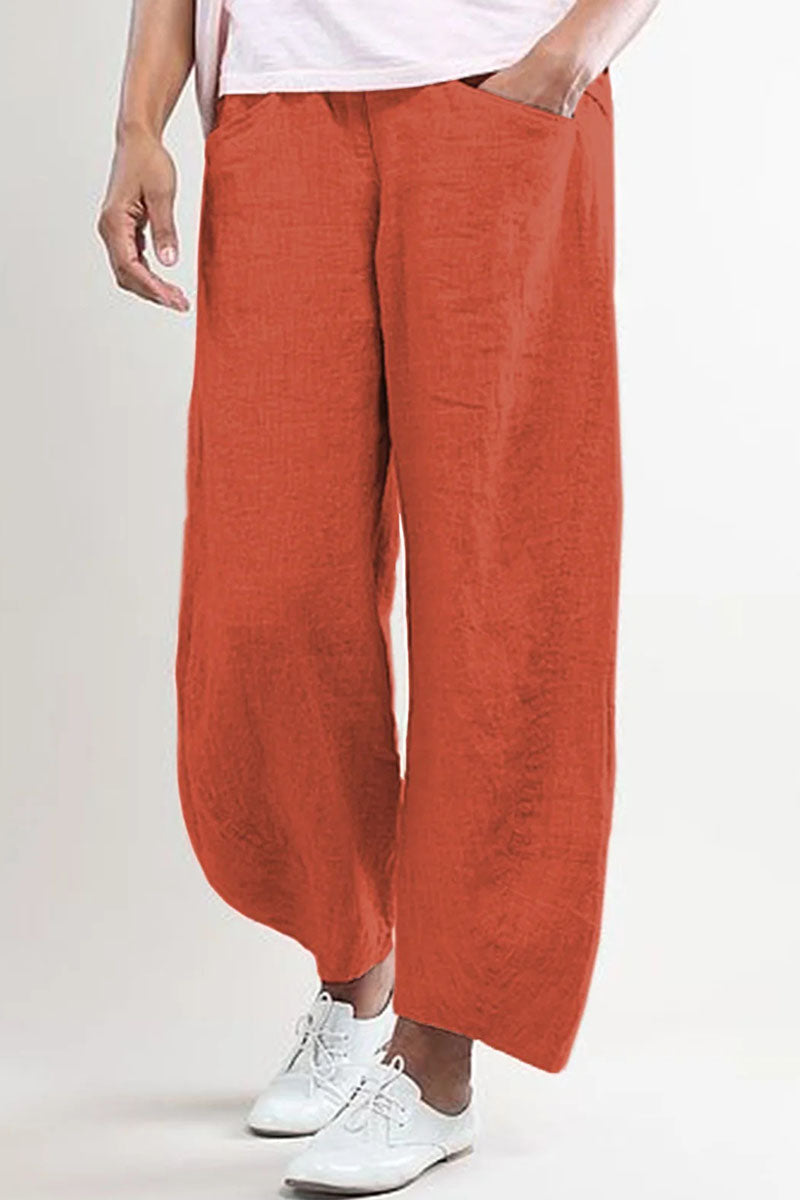 Pantalones casuales de moda con bolsillos sólidos, sueltos, de cintura media y pierna ancha (5 colores)