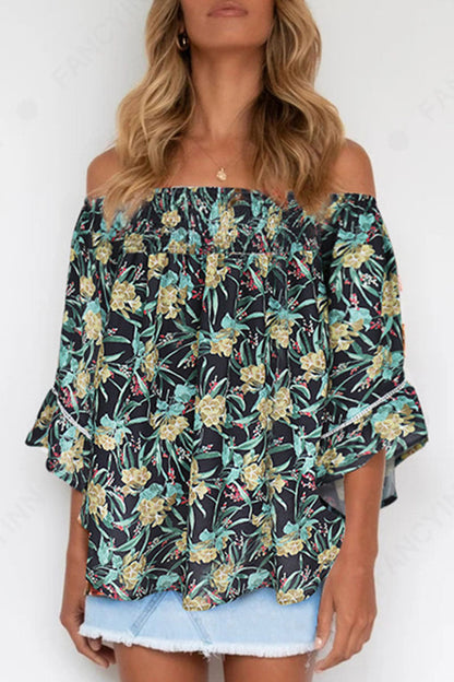 Tops con hombros descubiertos, patchwork y estampados de moda urbana