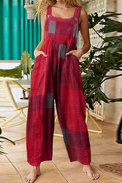Monos holgados con tirantes finos y patchwork con estampado urbano de moda