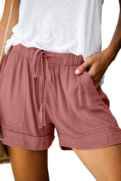 Pantalones casuales de talle medio rectos con parches lisos y rectos (12 colores)