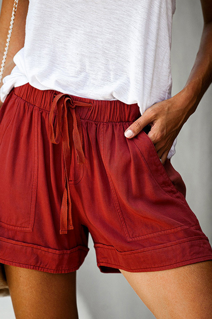 Pantalones casuales de talle medio rectos con parches lisos y rectos (12 colores)