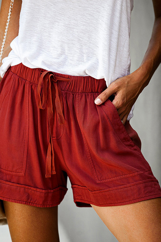 Pantalones casuales de talle medio rectos con parches lisos y rectos (12 colores)