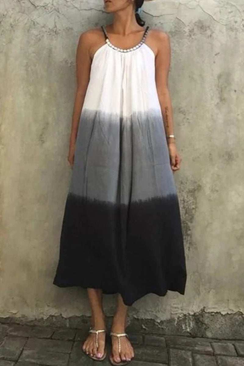 Vestidos de tirantes finos con patchwork liso de moda urbana