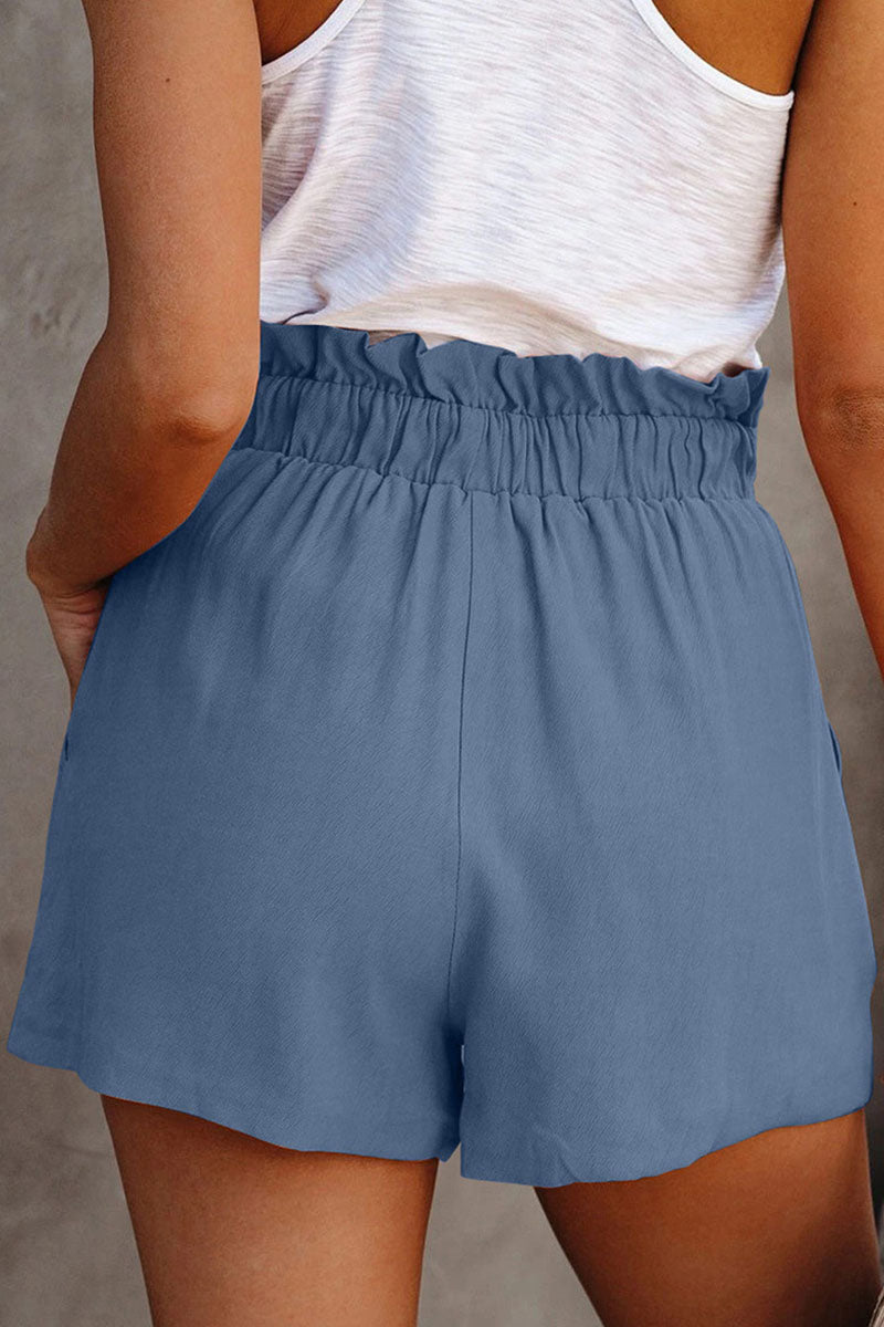 Pantalones casuales de moda con cintura alta, sueltos, lisos y con cinturón, de pierna ancha
