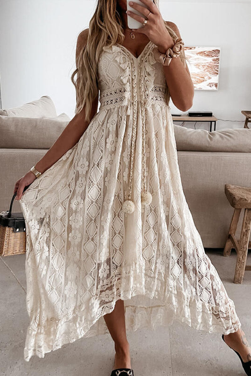 Vestidos irregulares con cuello en V y patchwork liso de moda urbana