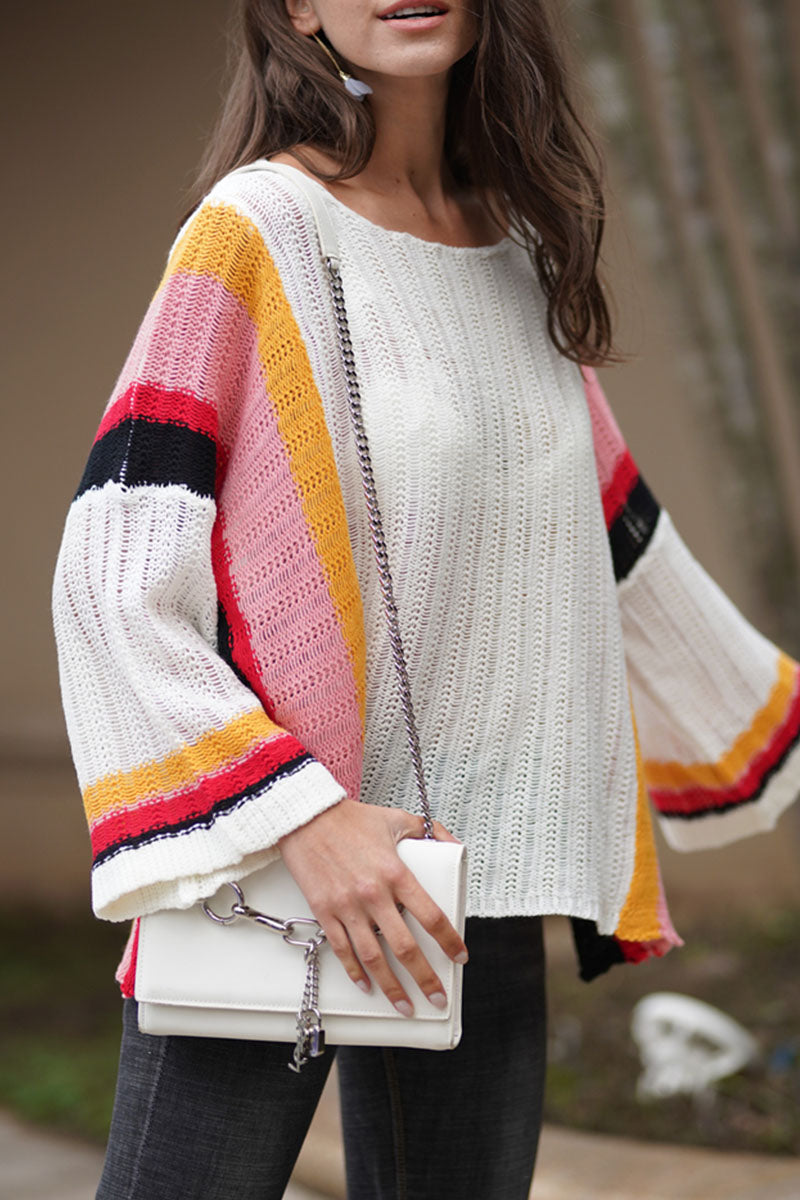 Tops casuales de moda con cuello redondo y abertura en la articulación