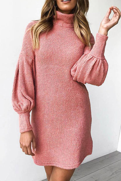 Vestidos de princesa con cuello redondo y patchwork liso de moda urbana (4 colores)