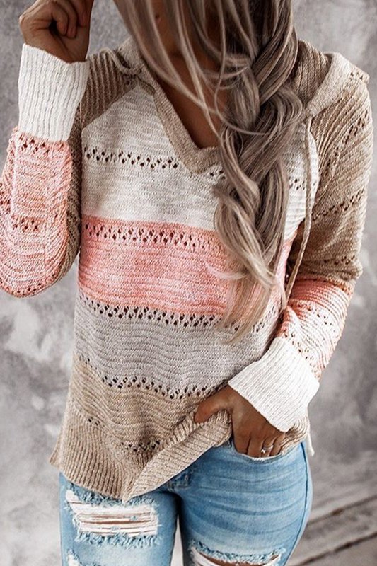 Sudadera con capucha y cuello ahuecado de Street Color Lump (10 colores)