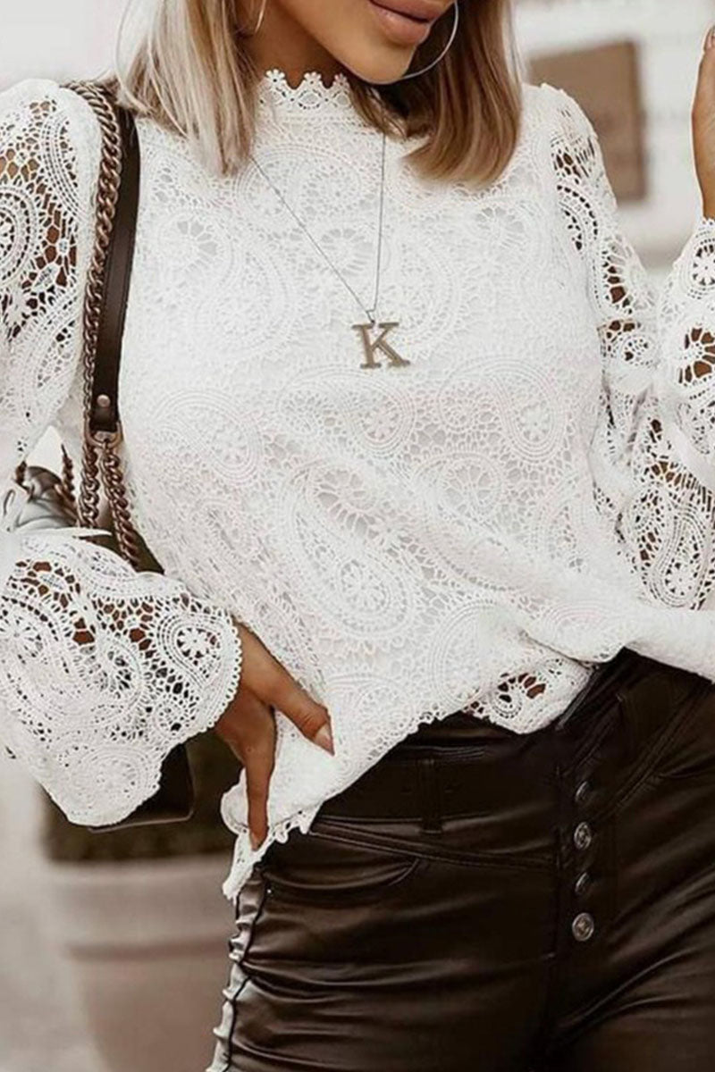 Tops de cuello redondo con parches sólidos de moda urbana