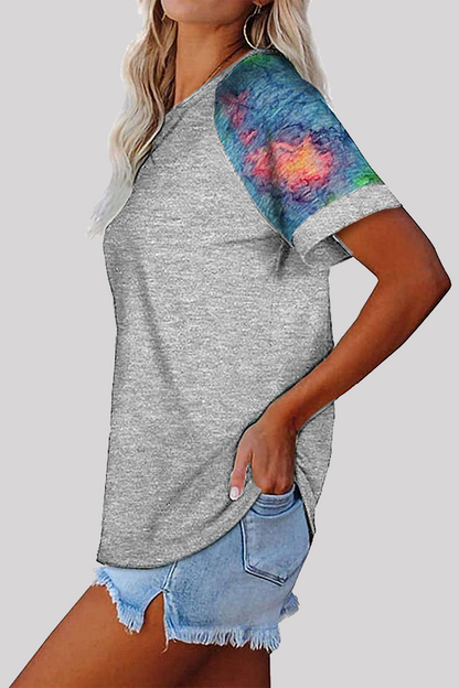 Camisetas básicas con cuello redondo y estampado casual (6 colores)