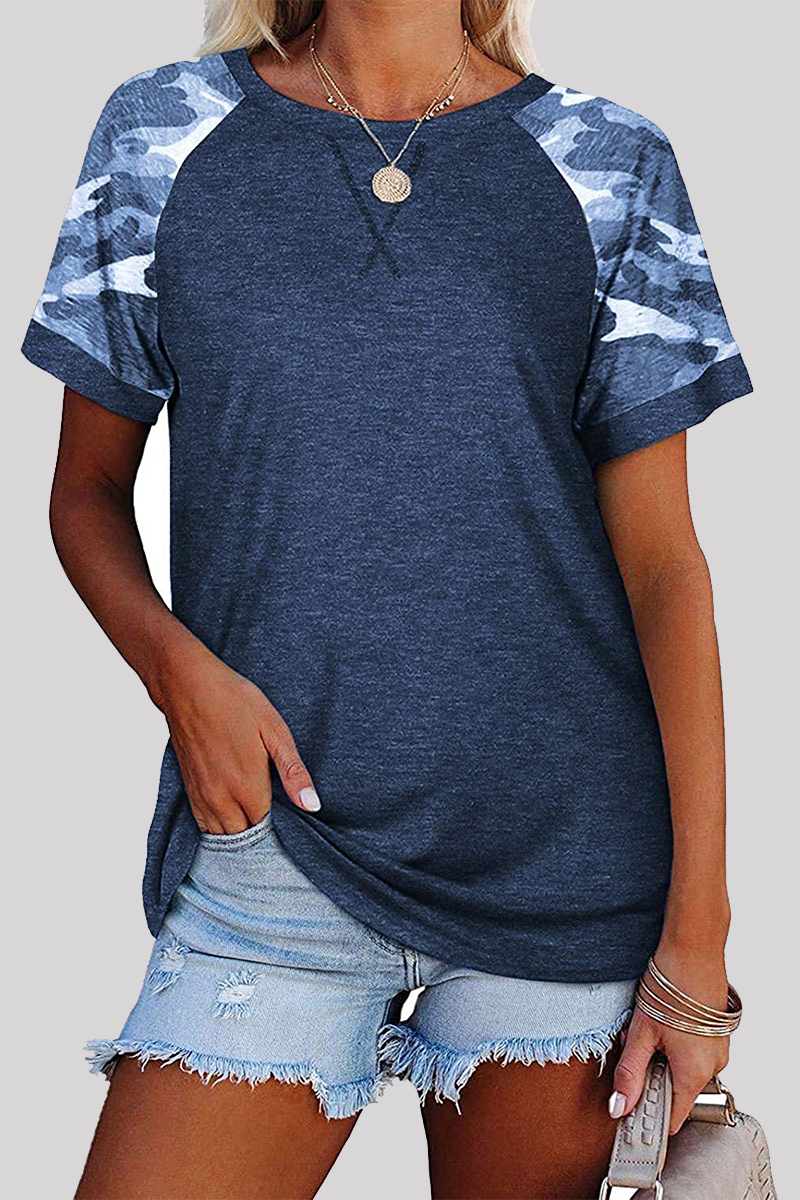 Camisetas básicas con cuello redondo y estampado casual (6 colores)