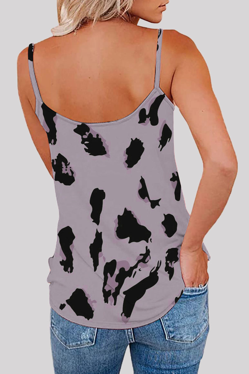 Tops básicos de cuello en V con estampado urbano informal (8 colores)