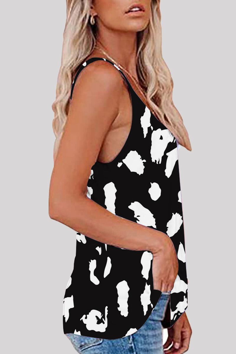 Tops básicos de cuello en V con estampado urbano informal (8 colores)