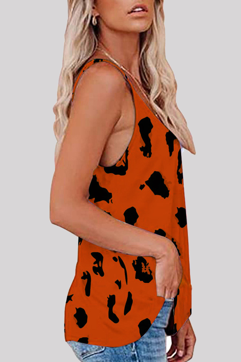 Tops básicos de cuello en V con estampado urbano informal (8 colores)
