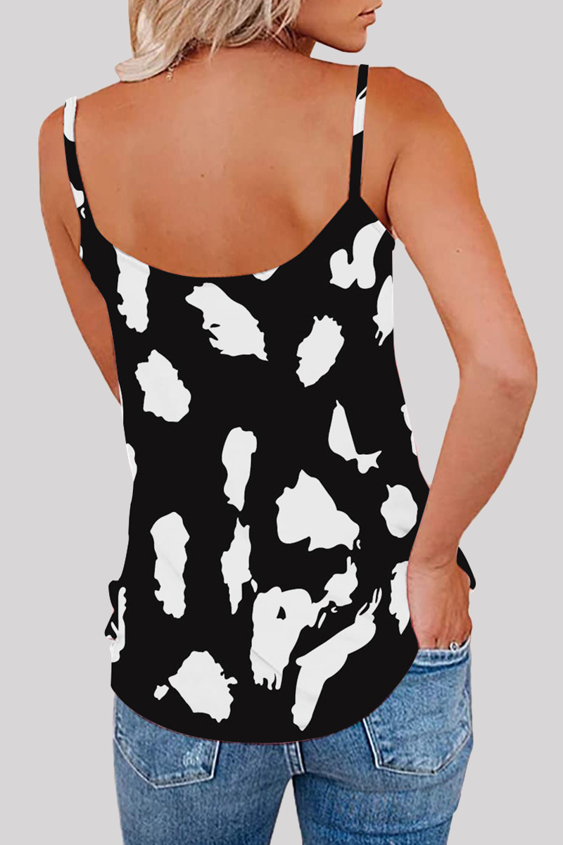 Tops básicos de cuello en V con estampado urbano informal (8 colores)